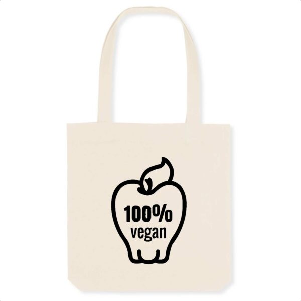Totebag - Motif 100% Vegan (pomme)