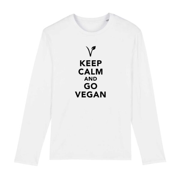 T-shirt manches longues - Motif KEEP CALM AND GO VEGAN