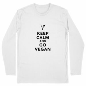 T-shirt manches longues - Motif KEEP CALM AND GO VEGAN