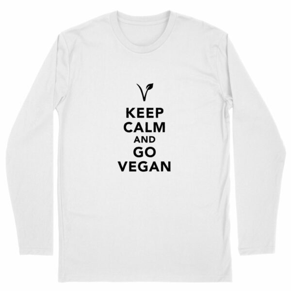 T-shirt manches longues - Motif KEEP CALM AND GO VEGAN