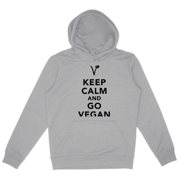 Sweat à capuche - Motif KEEP CALM AND GO VEGAN (dos)