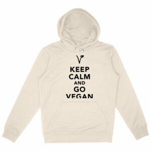 Sweat à capuche - Motif KEEP CALM AND GO VEGAN (dos)