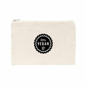 Pochette / Trousse - Motif 100% vegan (badge)