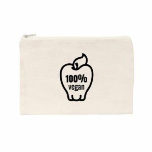 Pochette / Trousse - Motif 100% vegan (pomme)