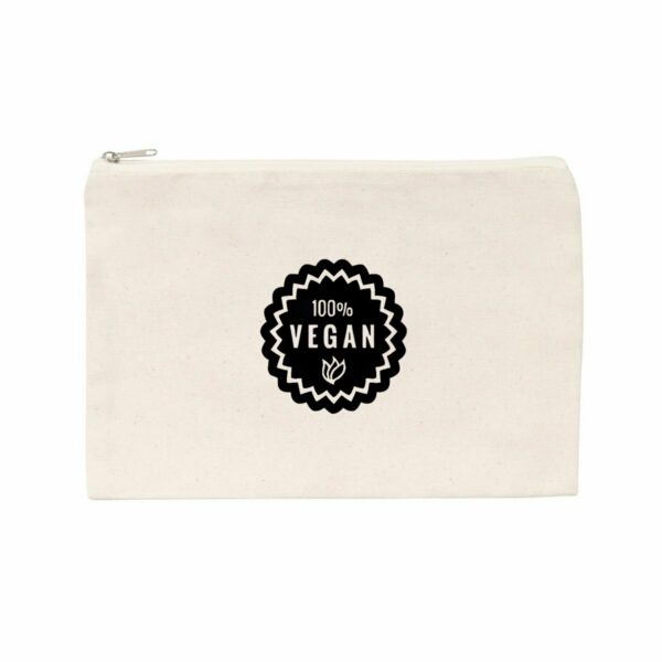 Pochette / Trousse - Motif 100% vegan (badge)