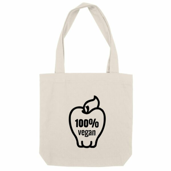 Totebag - Motif 100% Vegan (pomme)