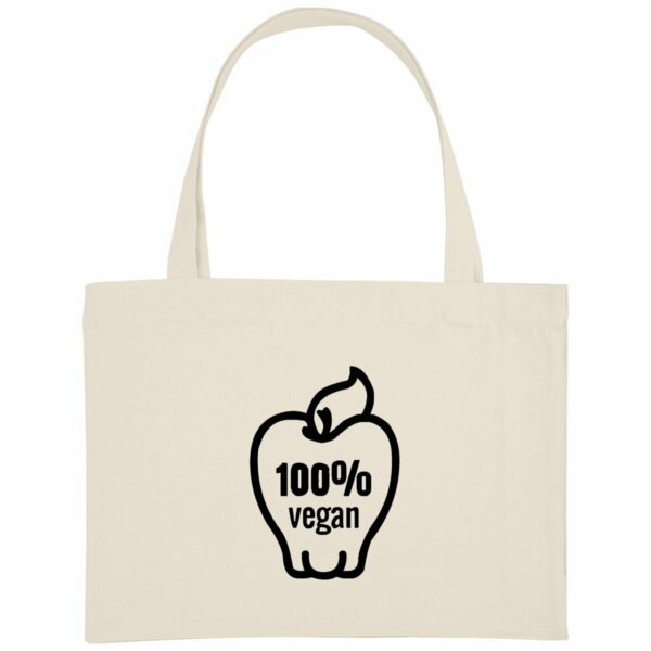 Sac de courses - Motif 100% vegan (pomme)