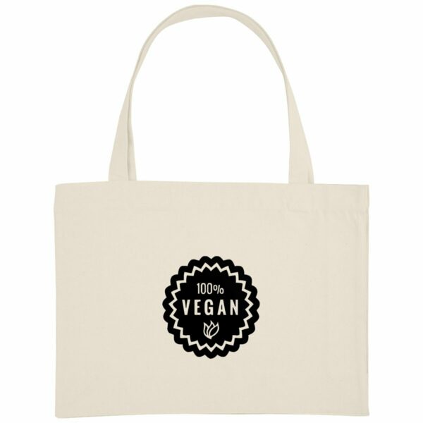 Sac de courses - Motif 100% vegan (badge)