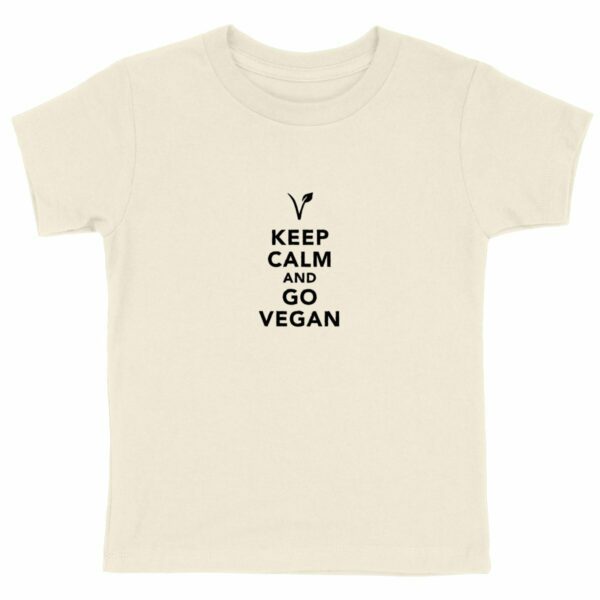 T-shirt enfant - Motif KEEP CALM AND GO VEGAN