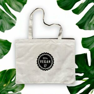 Sac de courses - Motif 100% vegan (badge)